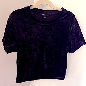 Cotton Candy L.A. Short Sleeve Black Velvet Tee